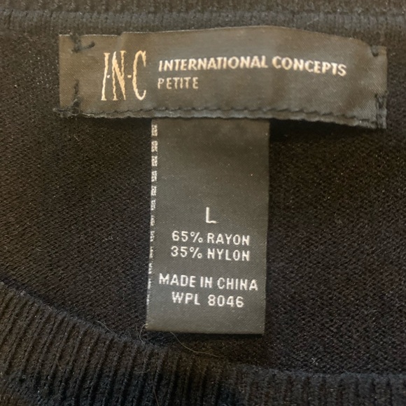 INC Navy and Black Sequined Dress. Size Large Petite. - Picture 3 of 3